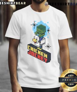 Awesome Chicken Jockey Vintage Jockey Chicken Minecraft T-Shirt featuring a fun chicken riding a jockey graphic.