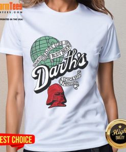 Awesome Darth's Root Beer Star Wars ladies tee, featuring a unique design celebrating the Dark Side since 1997.