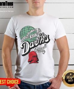 Awesome Darth's Root Beer Star Wars T-Shirt showcasing the dark side logo since 1997, perfect for fans and collectors.