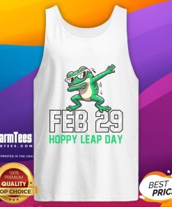 Alt Text: Awesome Leap Day frog dabbing in a tank top, celebrating February 29 with a fun and playful vibe.