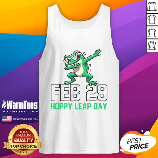 Alt Text: Awesome Leap Day frog dabbing in a tank top, celebrating February 29 with a fun and playful vibe.