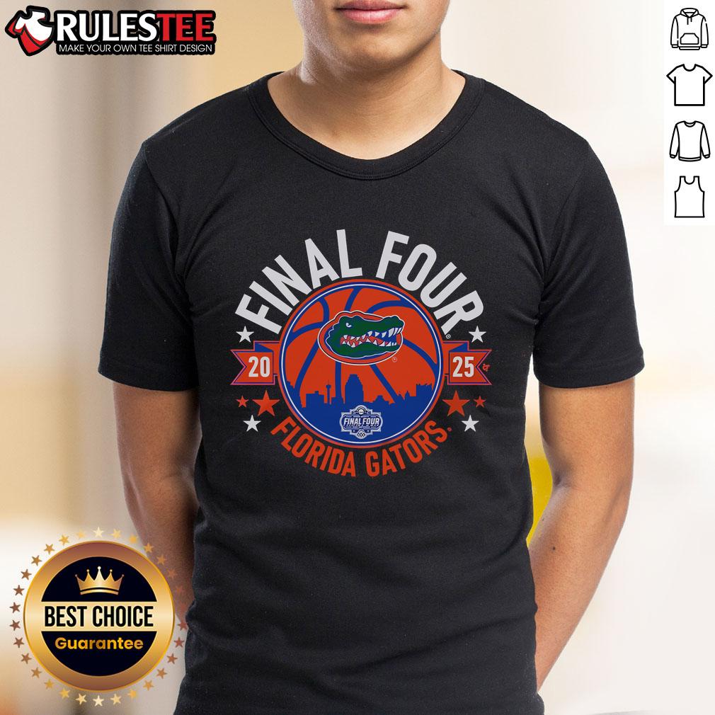 Awesome Florida Basketball 2025 Final Four T Shirt Alt Text: Awesome Florida Basketball 2025 Final Four T-Shirt featuring team colors and logo, perfect for fans and supporters.