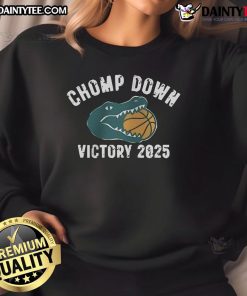 Awesome Florida Gators Chomp Down Victory 2025 Sweatshirt featuring vibrant team colors and logo, perfect for fans.