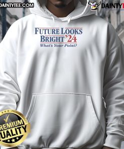 Alt Text: Awesome Future Looks Bright 2024 Election hoodie design featuring vibrant colors and inspiring message.