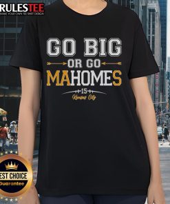 Alt Text: Awesome Go Big Or Go Mahomes 15 Kansas City Ladies Tee featuring a stylish design for female football fans.