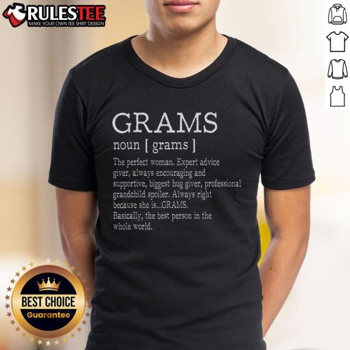 Awesome Grams Definition Grandma Mothers Day T-Shirt featuring a stylish design celebrating grandmothers.