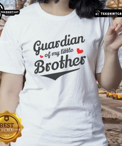 Awesome Guardian of My Little Brother Ladies Tee showcasing a stylish design perfect for proud sisters and guardians.