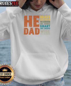Awesome He Is Dad Brave Like David Father's Day Christian Daddy Papa Hoodie for proud fathers celebrating their faith.