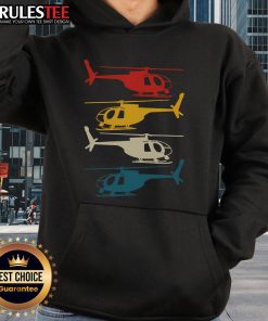 Awesome Helicopter Pilot Co Retro Aviation Hoodie in dark blue with vintage design, perfect for aviation enthusiasts.