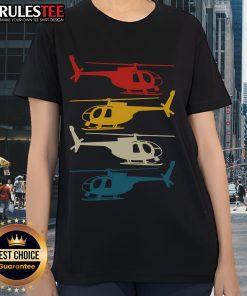 Awesome Helicopter Pilot Co. retro aviation ladies tee showcasing a stylish design for aviation enthusiasts.