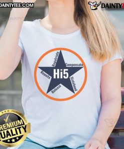 Awesome Hi5 Ladies Tee celebrating repatriation, compensation, and statehood with a vibrant design and uplifting message.