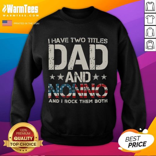 Alt Text: Awesome sweatshirt for Father's Day featuring 'Dad and Nonno' titles with US flag design.