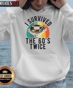 Cool 'I Survived The 60s Twice' hoodie for a 70th birthday celebration, perfect for Sixties nostalgia lovers.