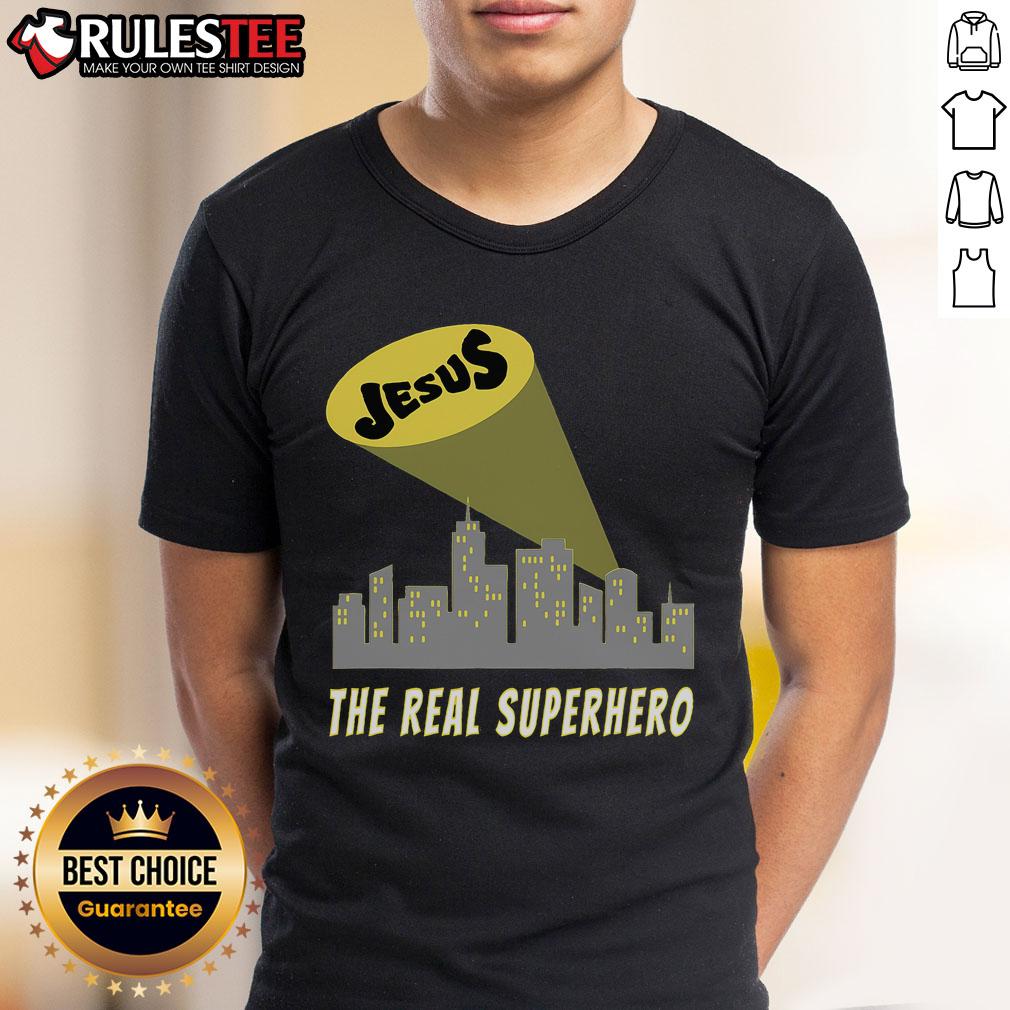 Awesome Jesus The Real Superhero Bat Signal T Shirt Awesome Jesus The Real Superhero Bat Signal T-Shirt featuring a bold design of Jesus with superhero elements and bat signal.