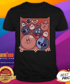 Awesome Kirby Puffball Drop T-Shirt featuring vibrant colors and a playful design of Kirby in action.
