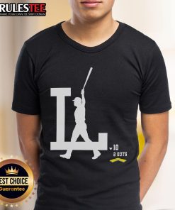 Alt Text: Awesome Los Angeles Dodgers Baseball Logo T-Shirt featuring 10 2 Outs design for passionate fans and sports enthusiasts.