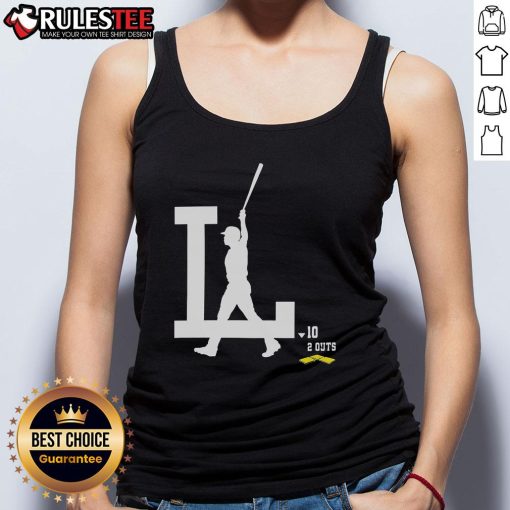 Stylish Los Angeles Dodgers baseball logo tank top featuring '10-2 Outs' design, perfect for fans and summer wear.
