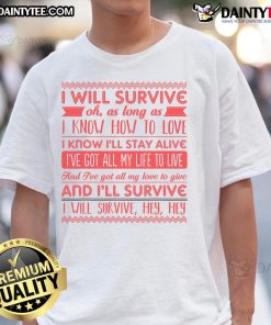 Awesome Lyriclyfe I Will Survive T-Shirt featuring bold text and vibrant design, perfect for music lovers and fashion enthusiasts.