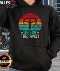 Awesome massage therapist retro sunset hoodie featuring an inspirational occupational therapy quote.