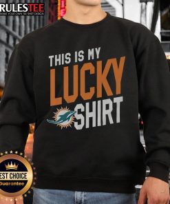 Awesome Miami Dolphins sweatshirt featuring vibrant team colors, perfect for game day and showing team spirit.