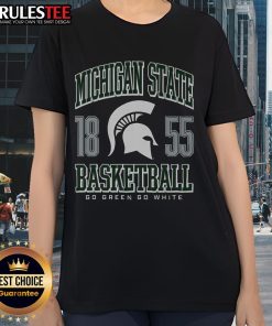 Awesome Michigan State Spartans Basketball ladies tee featuring vibrant team colors and logo, perfect for fans.