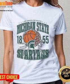Awesome Michigan State Spartans Cut the Net Ladies Tee featuring vibrant team colors and stylish design for fans.