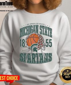 Awesome Michigan State Spartans Cut The Net Sweatshirt featuring team colors and logo for fans and athletes.