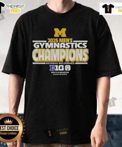 Awesome Michigan Wolverines 2025 Big Ten Men's Gymnastics Tournament Champions T-Shirt featuring team logo and colors.