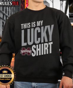 Awesome Mississippi State Bulldogs sweatshirt, perfect for fans showcasing team spirit and luck on game day.