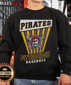 Awesome Pittsburgh Pirates baseball starter sweatshirt in black, featuring team logo and stylish design for fans.