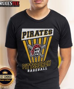 Awesome Pittsburgh Pirates Baseball Starter T-Shirt in black with bold team logo, perfect for fans and game days.