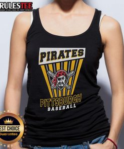 Awesome Pittsburgh Pirates baseball starter tank top in black, featuring team logo and stylish design for fans.