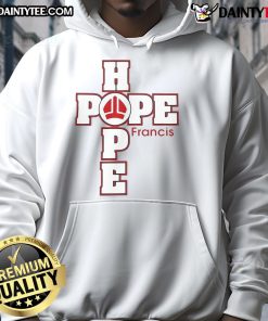 Cool Pope Francis Hope Hoodie featuring inspiring design and vibrant colors, perfect for fans of faith and fashion.