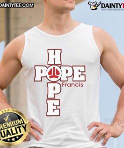 Stylish Pope Francis Hope tank top featuring a vibrant design, perfect for expressing faith and fashion.