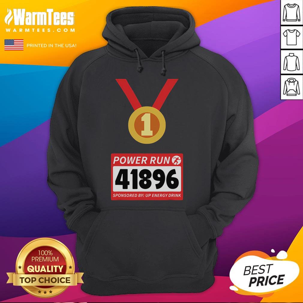 Awesome Power Run 41896 Sponsored By Up Energy Drink Running Runner Half Marathon Hoodie Runner in a hoodie at the Awesome Power Run half marathon, sponsored by Up Energy Drink, showcasing athletic energy.