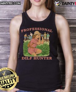 Stylish Awesome Professional DILF Hunter Tank Top on display, perfect for casual summer outings and showcasing unique fashion.
