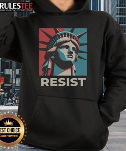 Awesome retro vintage Resist Statue of Liberty hoodie in vibrant colors, perfect for casual wear and expressing freedom.