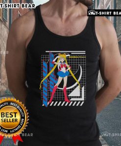 Awesome Sailor Moon Usagi Tsukino anime girl retro tank top featuring vibrant colors and iconic character design.