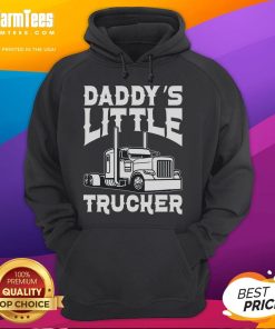 Awesome semi truck hoodie for kids, 'Daddy's Little Trucker', featuring a fun design perfect for young truck enthusiasts.