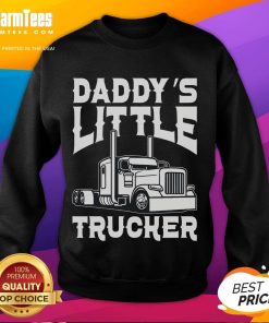 Awesome semi truck sweatshirt for kids - Daddy's Little Trucker design, perfect for young trucking fans.