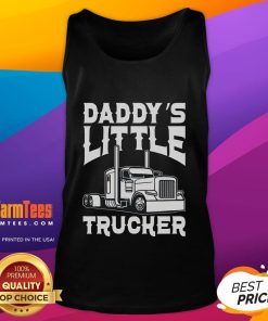 Awesome semi truck Daddy's Little Trucker tank top for kids, perfect for little truck enthusiasts and summer wear.