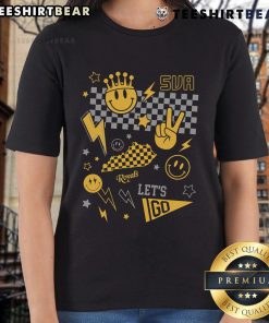 Awesome Summit View Academy Smiley Face Collage Ladies Tee featuring vibrant colors and playful designs for a fun look.