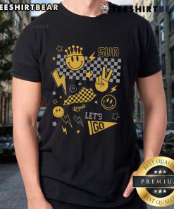 Awesome Summit View Academy Smiley Face Collage T-Shirt featuring vibrant smiley faces and a fun design for students.