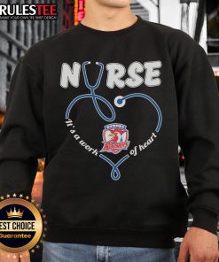 Alt Text: Awesome Sydney Roosters Nurse sweatshirt, showcasing a heart and sweat design, perfect for fans and healthcare workers.