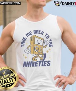 Retro tank top featuring an Awesome Take Me Back to the Nineties Game Boy console design for nostalgic gamers.