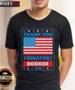 Awesome Thank You Senator Cory Booker T-Shirt featuring the American flag design, perfect for patriotic supporters.