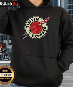 Awesome Tintin Express Rocket Hoodie featuring vibrant graphics and a comfortable fit, perfect for fans of the classic comic.