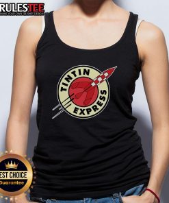 Alt Text: Awesome Tintin Express Rocket Tank Top featuring vibrant graphics inspired by the classic Tintin adventures.