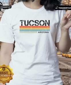Awesome Tucson Vintage Retro 80s Ladies Tee featuring colorful graphics and a stylish design for nostalgic fashion lovers.