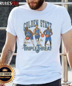 Awesome Warriors Triple Threat Green Curry Butler III T-Shirt featuring vibrant graphics and a comfortable fit for fans.